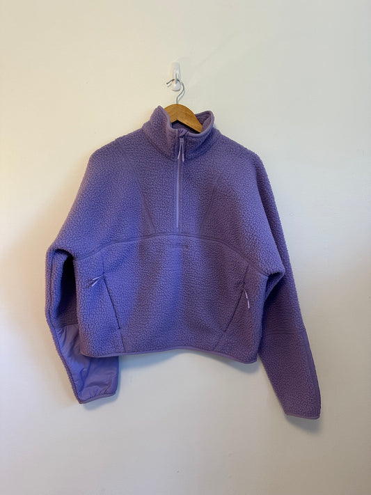 Halfdays Pieper Fleece Quarter Zip Jacket in Purple | Size Medium