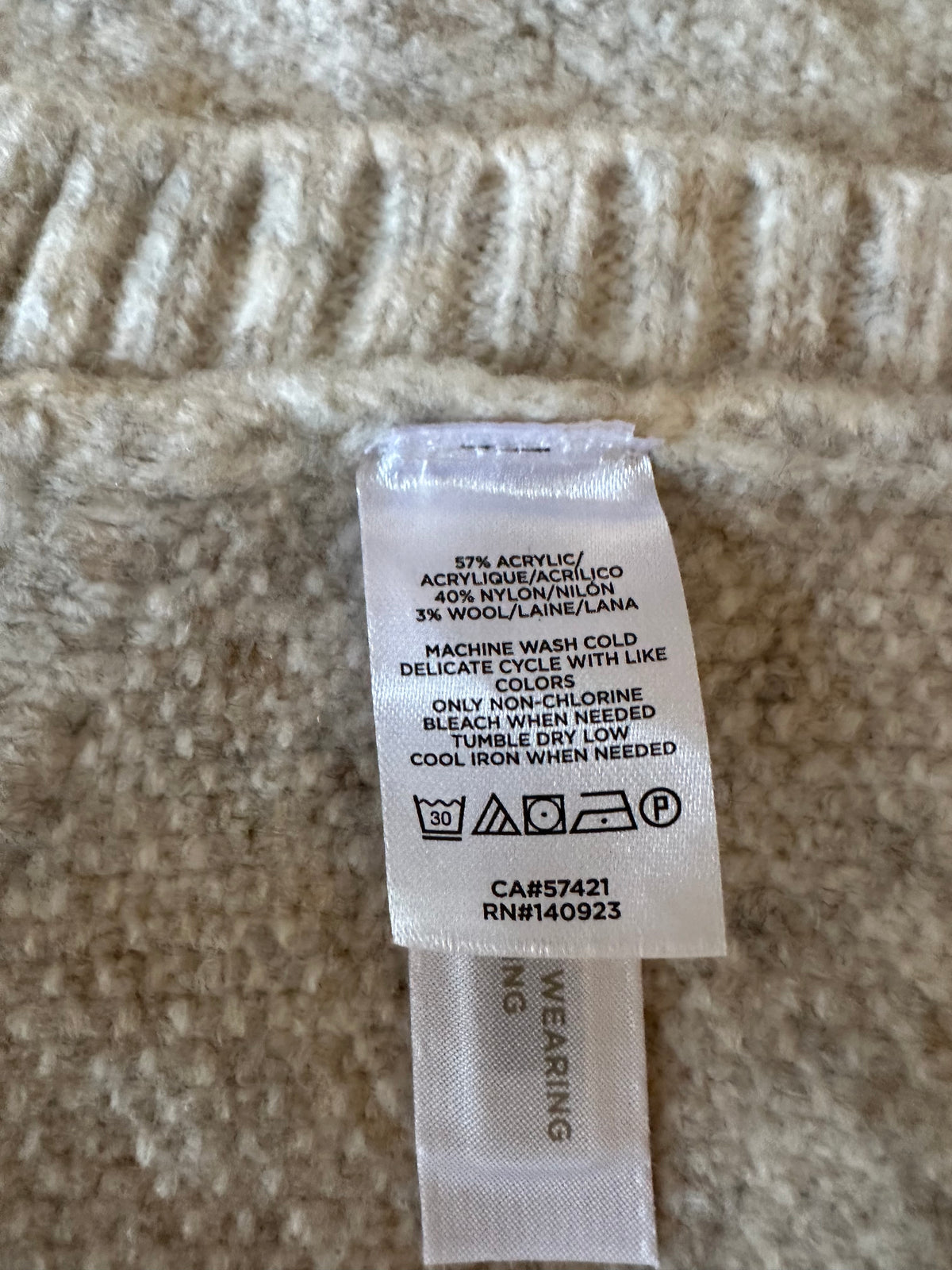 NWT Loft Oatmeal Heather Knit Poncho Sweater in Diamond Bobble Texture | Size XS/S