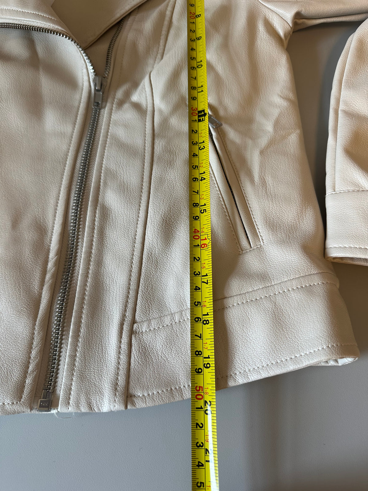 NWT BB Dakota Steve Madden Cream Faux Leather Quilted Moto Jacket | Size Small