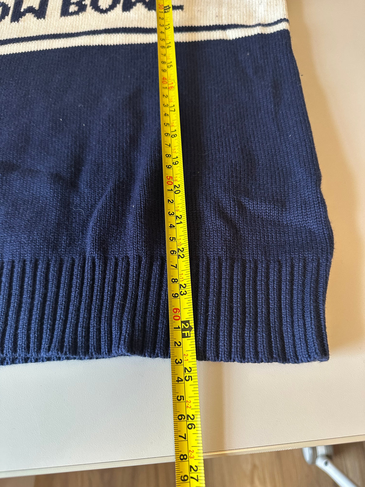 Ellsworth + Ivey Middlebury Snow Bowl Turtleneck Sweater in Navy Blue | Size Medium