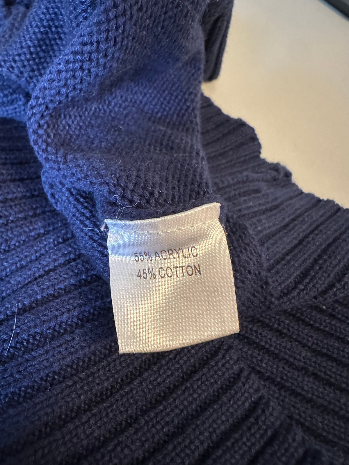 Ellsworth + Ivey Middlebury Snow Bowl Turtleneck Sweater in Navy Blue | Size Medium