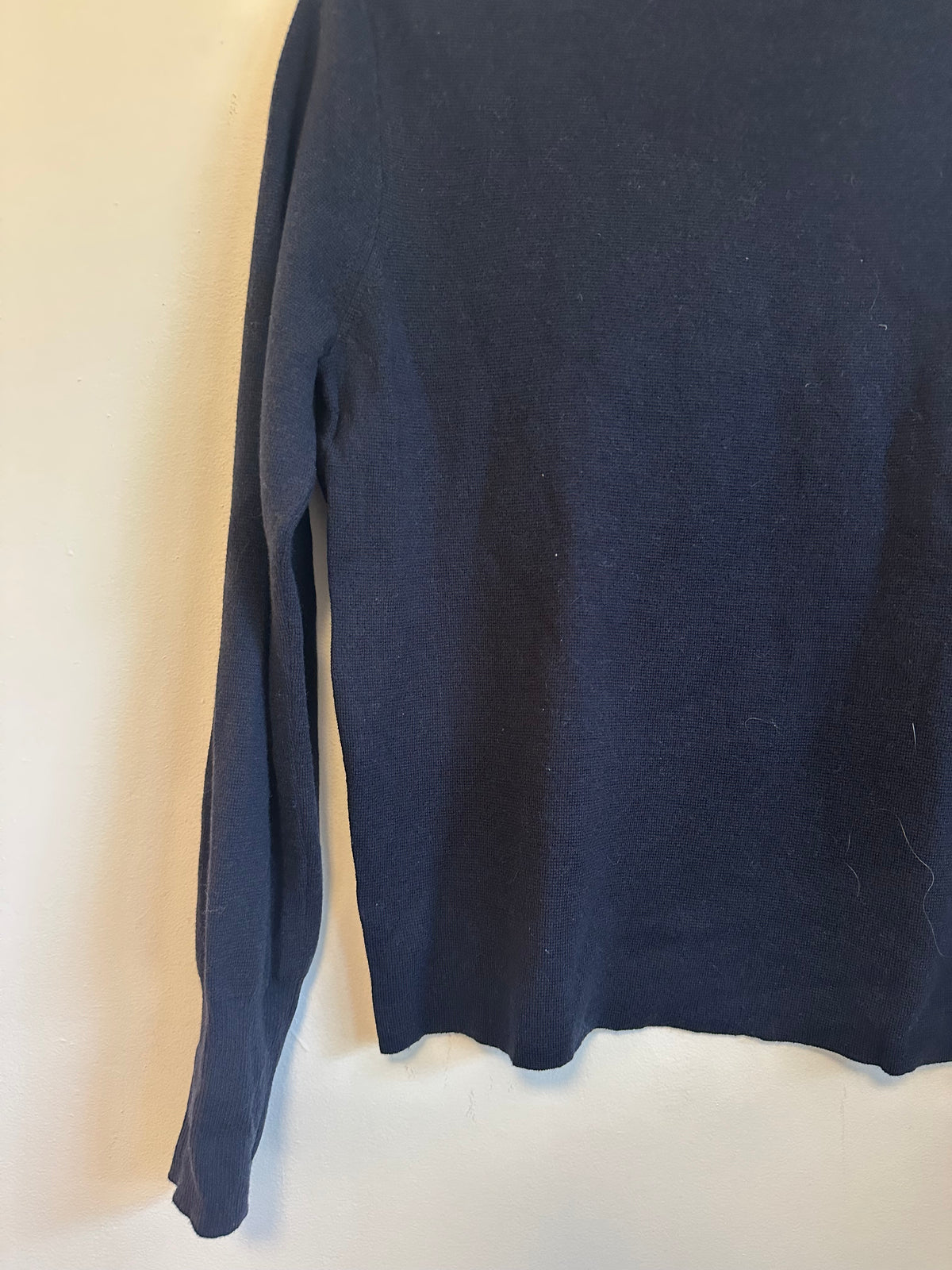 J. Crew Navy Blue Merino Wool and Cotton Blend Boatneck Sweater | Size Medium