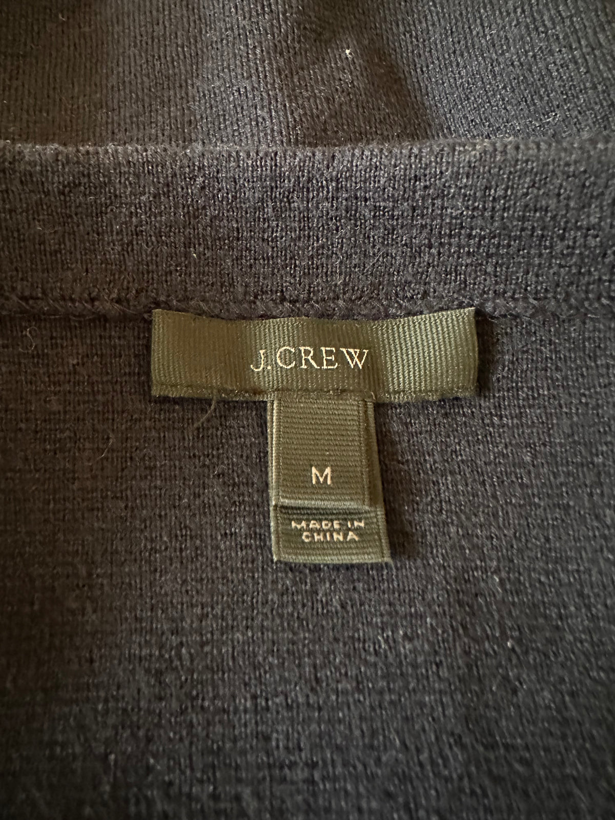 J. Crew Navy Blue Merino Wool and Cotton Blend Boatneck Sweater | Size Medium