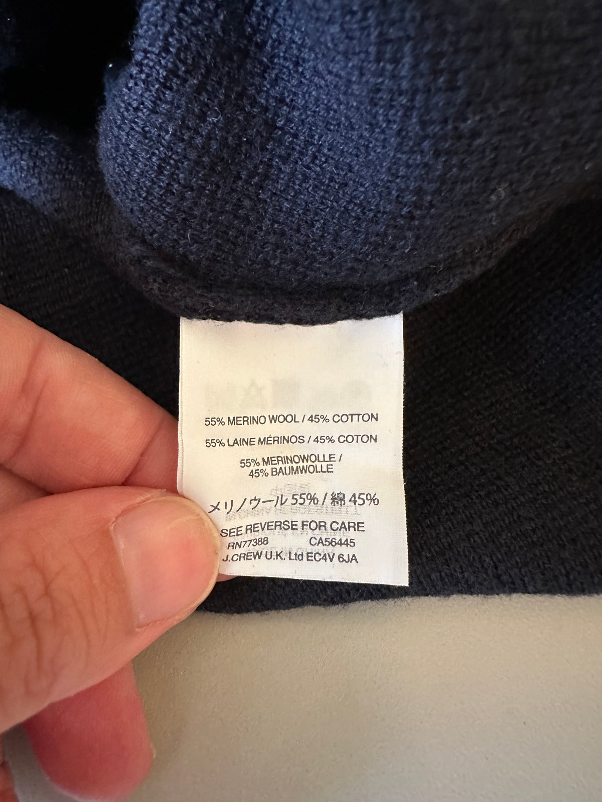 J. Crew Navy Blue Merino Wool and Cotton Blend Boatneck Sweater | Size Medium