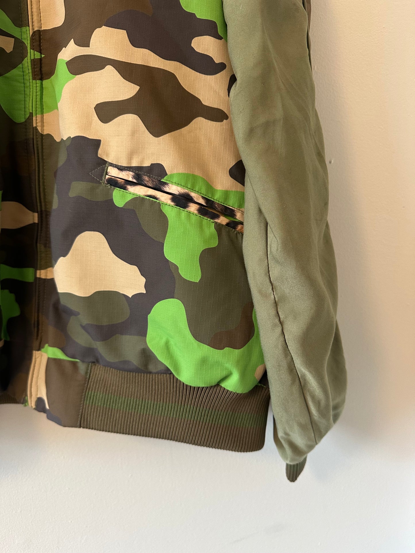 L.A.M.B. Burton Rare Vivienne Dryride Satin Camo Bomber Jacket | Size Small