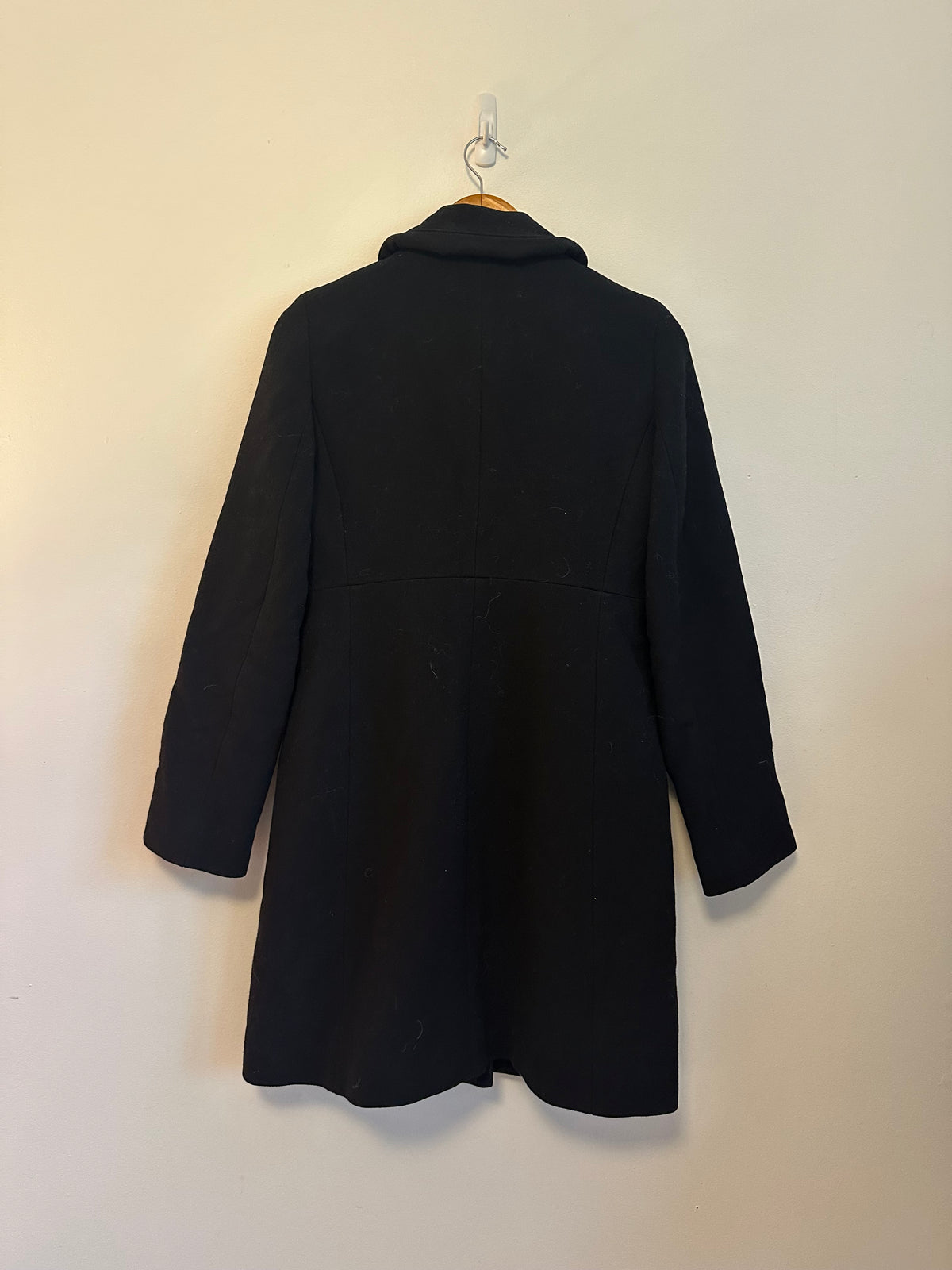 J. Crew Black Wool Blend Funnel Neck 3-Button Insulated Overcoat | Size 6