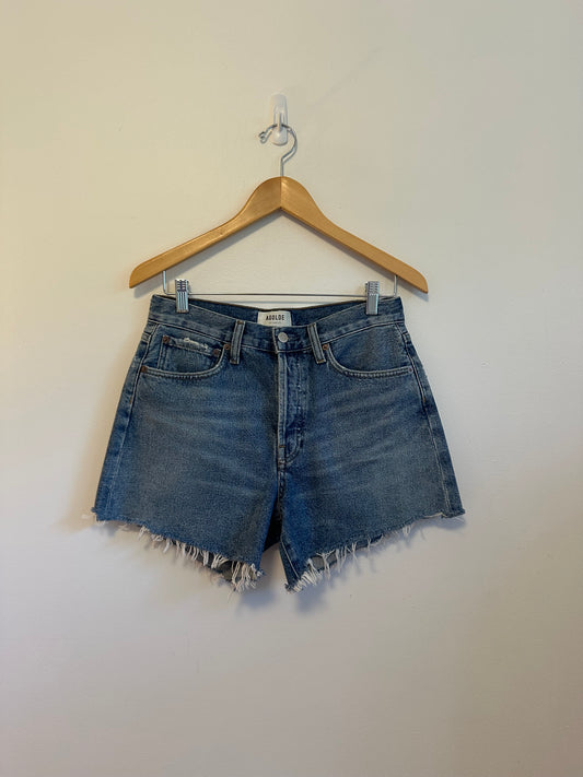 AGOLDE Parker High Rise Relaxed Denim Cutoff Shorts | Size 26