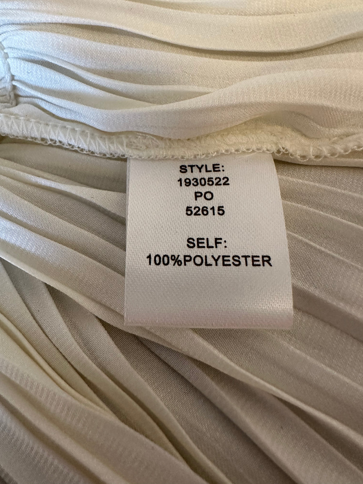 Current Air Los Angeles Ivory Pleated Smocked Waist Peplum Blouse | Size Medium