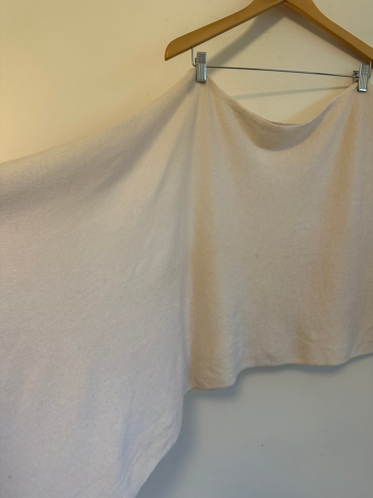 Minnie Rose Cream 100% Cashmere Asymmetric Poncho Wrap | One Size O/S