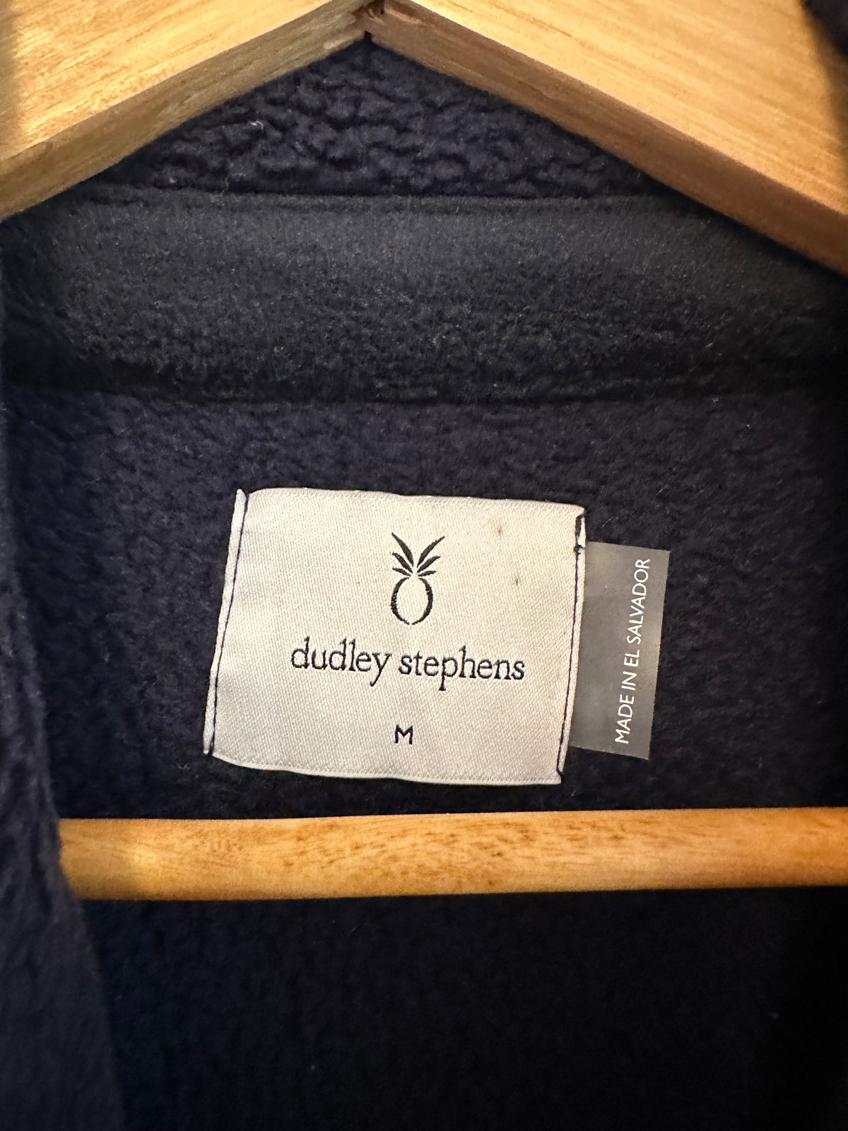 Dudley Stephens Navy Blue Vello Fleece Button Down Shirt Jacket | Size Medium