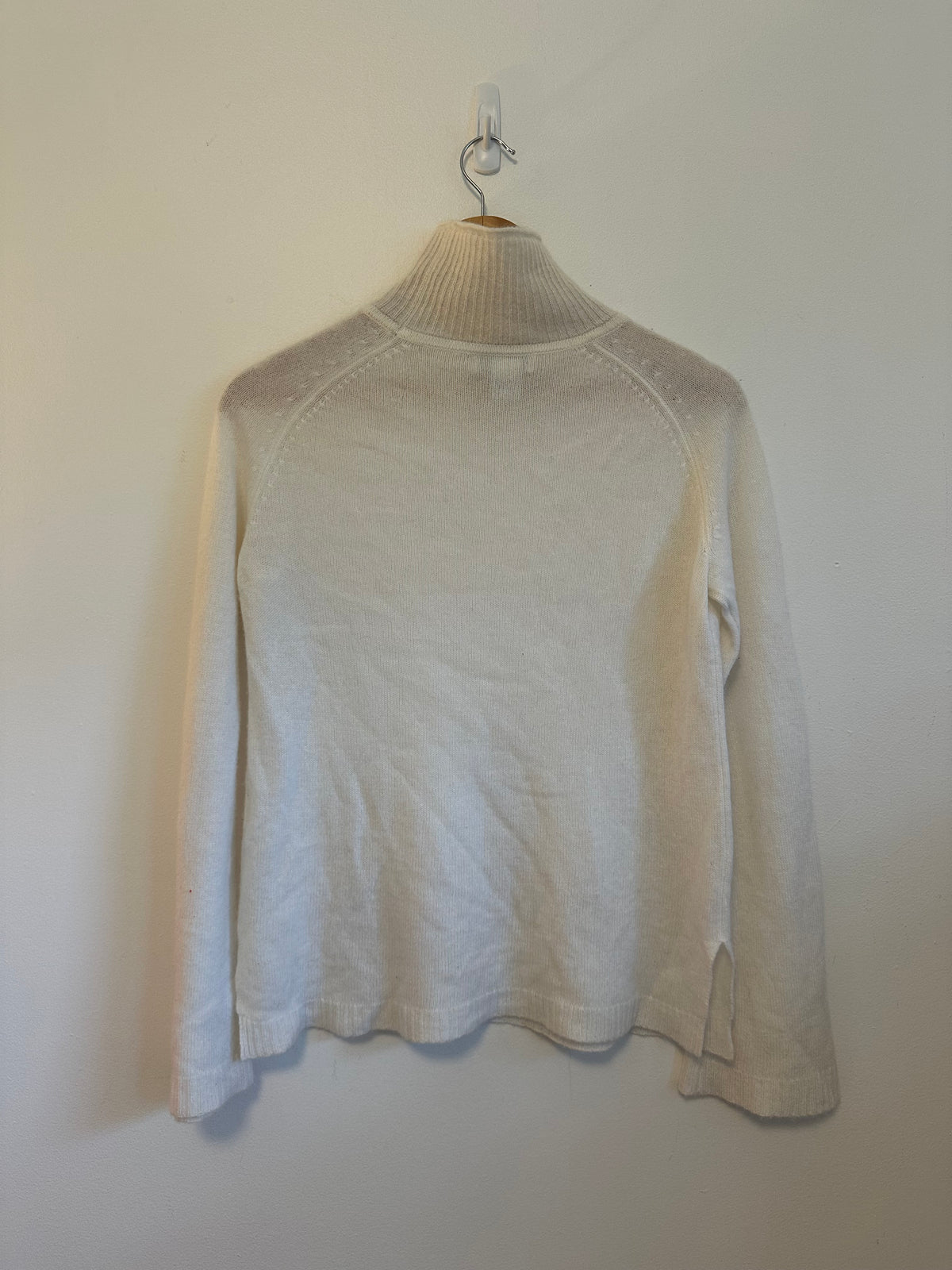Oats Cashmere Cream White 100% Cashmere Turtleneck Sweater | Size Medium