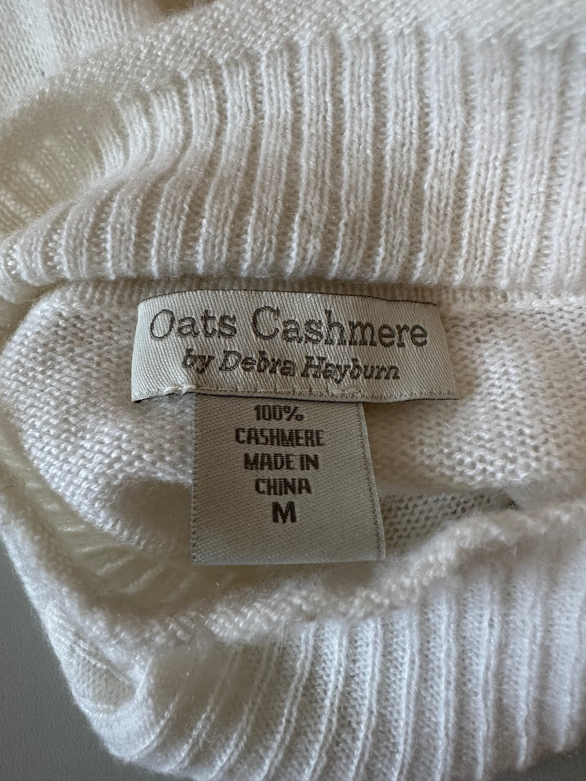 Oats Cashmere Cream White 100% Cashmere Turtleneck Sweater | Size Medium