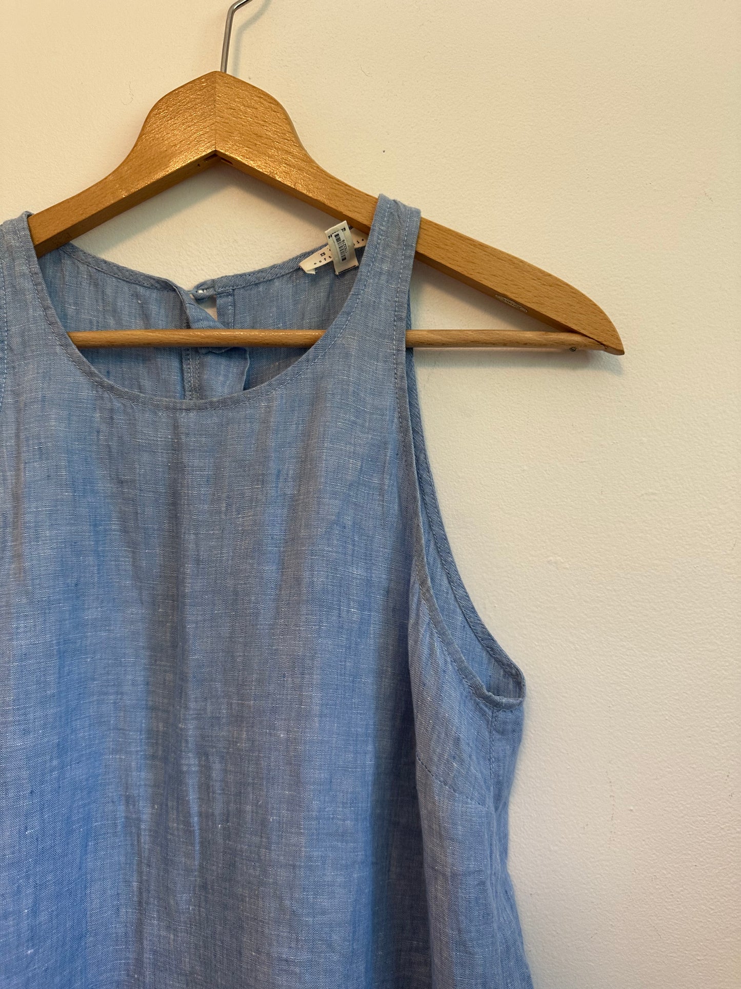 Joie Soft Blue 100% Linen Button Back Sleeveless Tank Top | Size XS