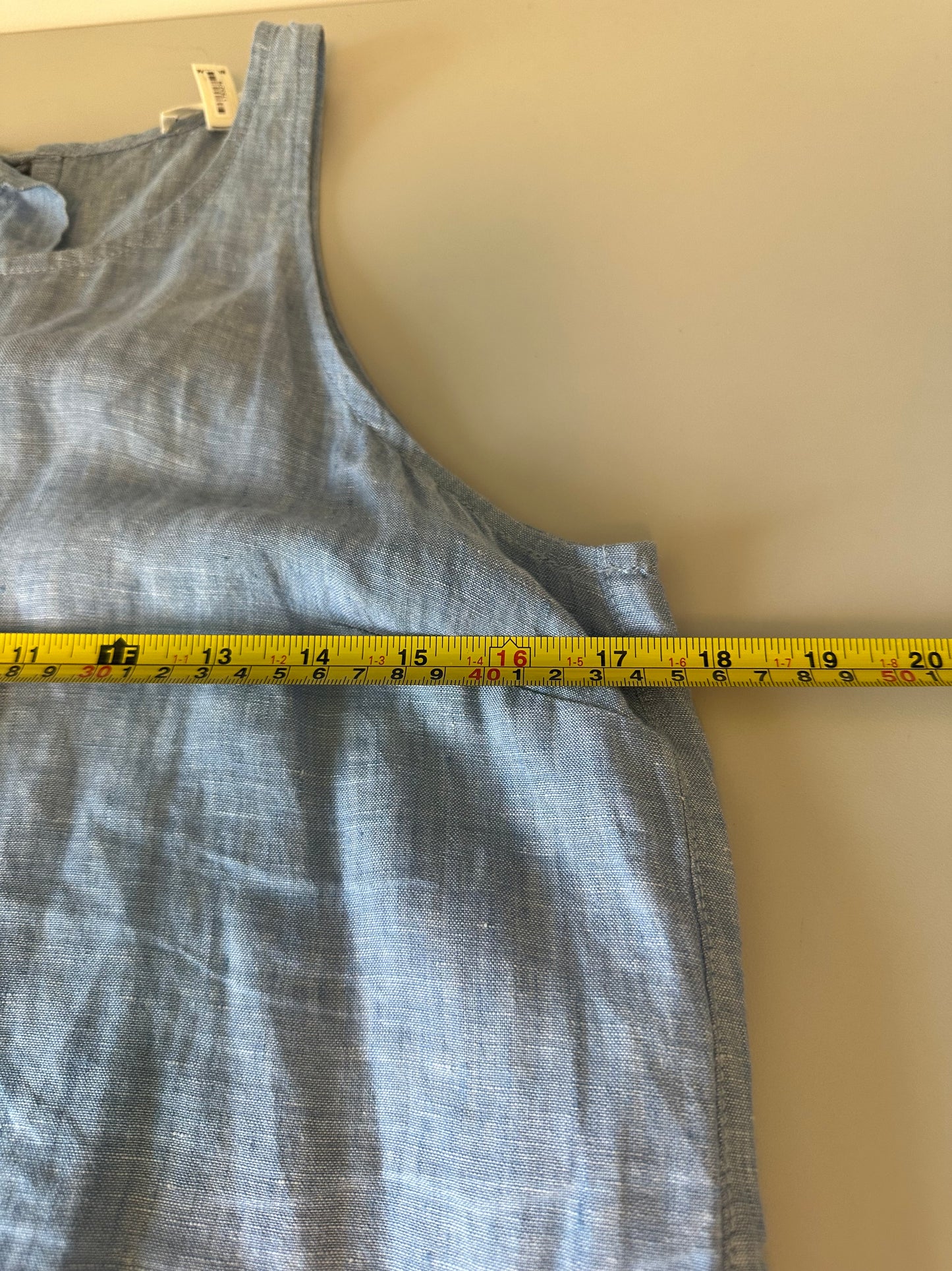 Joie Soft Blue 100% Linen Button Back Sleeveless Tank Top | Size XS
