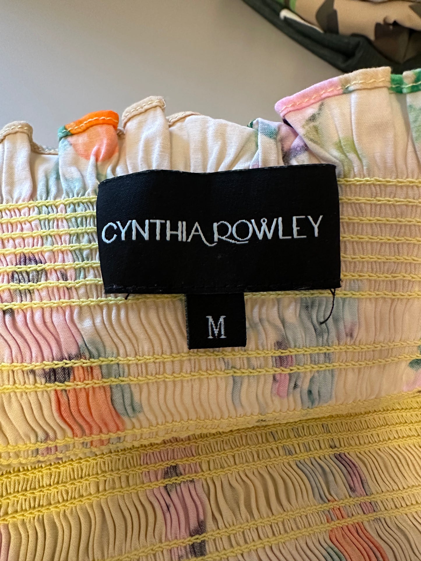 Cynthia Rowley Ombre Smocked Midi Dress in Yellow Multi | Size Medium