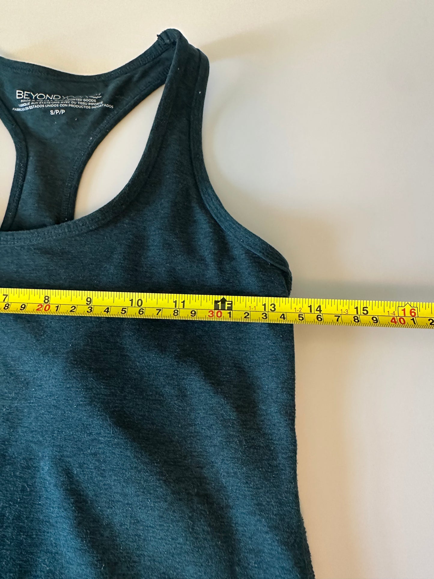 Beyond Yoga Step Up Spacedye Racerback Tank Top in Dark Spruce Green Heather | Small