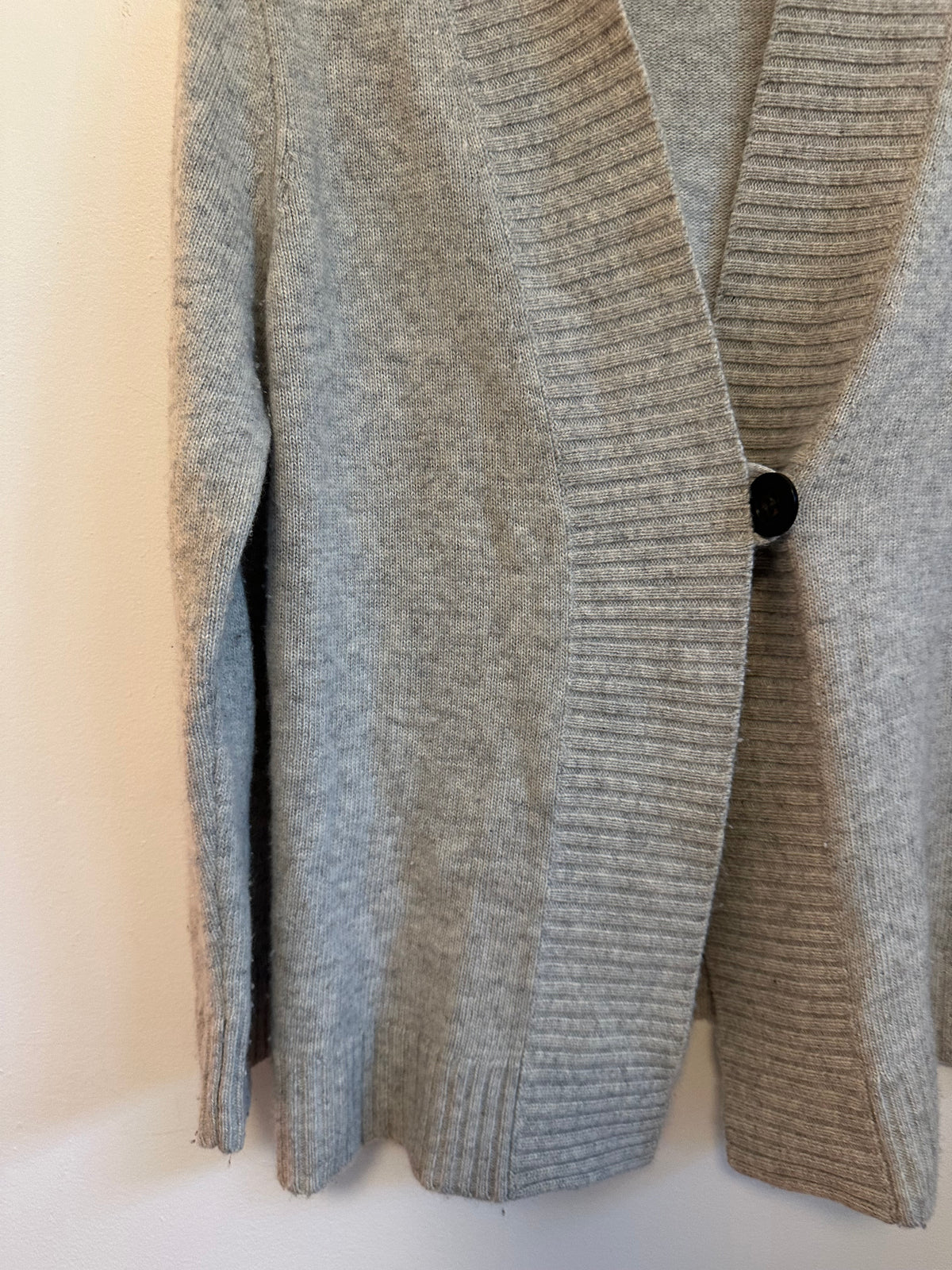J. Crew Gray Wool and Cashmere Shawl Collar Cardigan Sweater | Size Medium