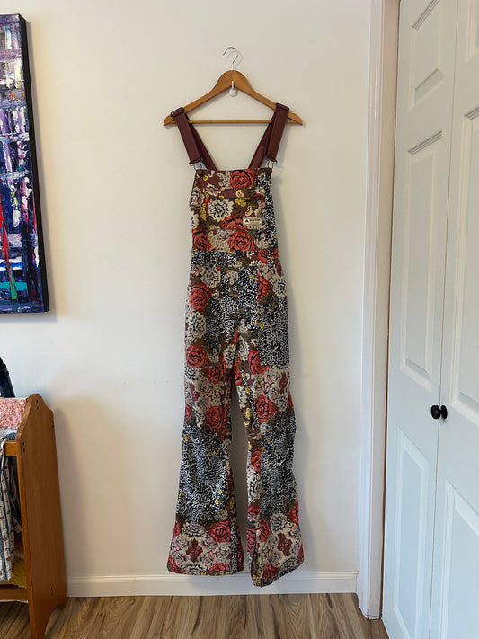 Burton Avalon Cheetah Floral Bib Snow Pants | Size Medium