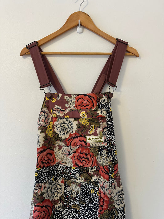 Burton Avalon Cheetah Floral Bib Snow Pants | Size Medium