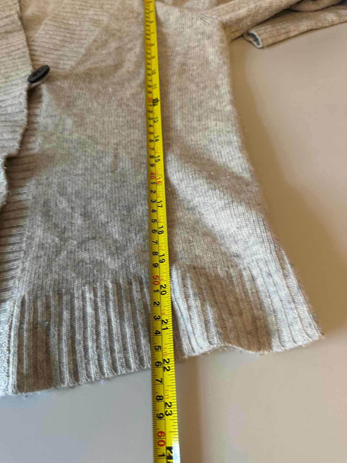 J. Crew Gray Wool and Cashmere Shawl Collar Cardigan Sweater | Size Medium