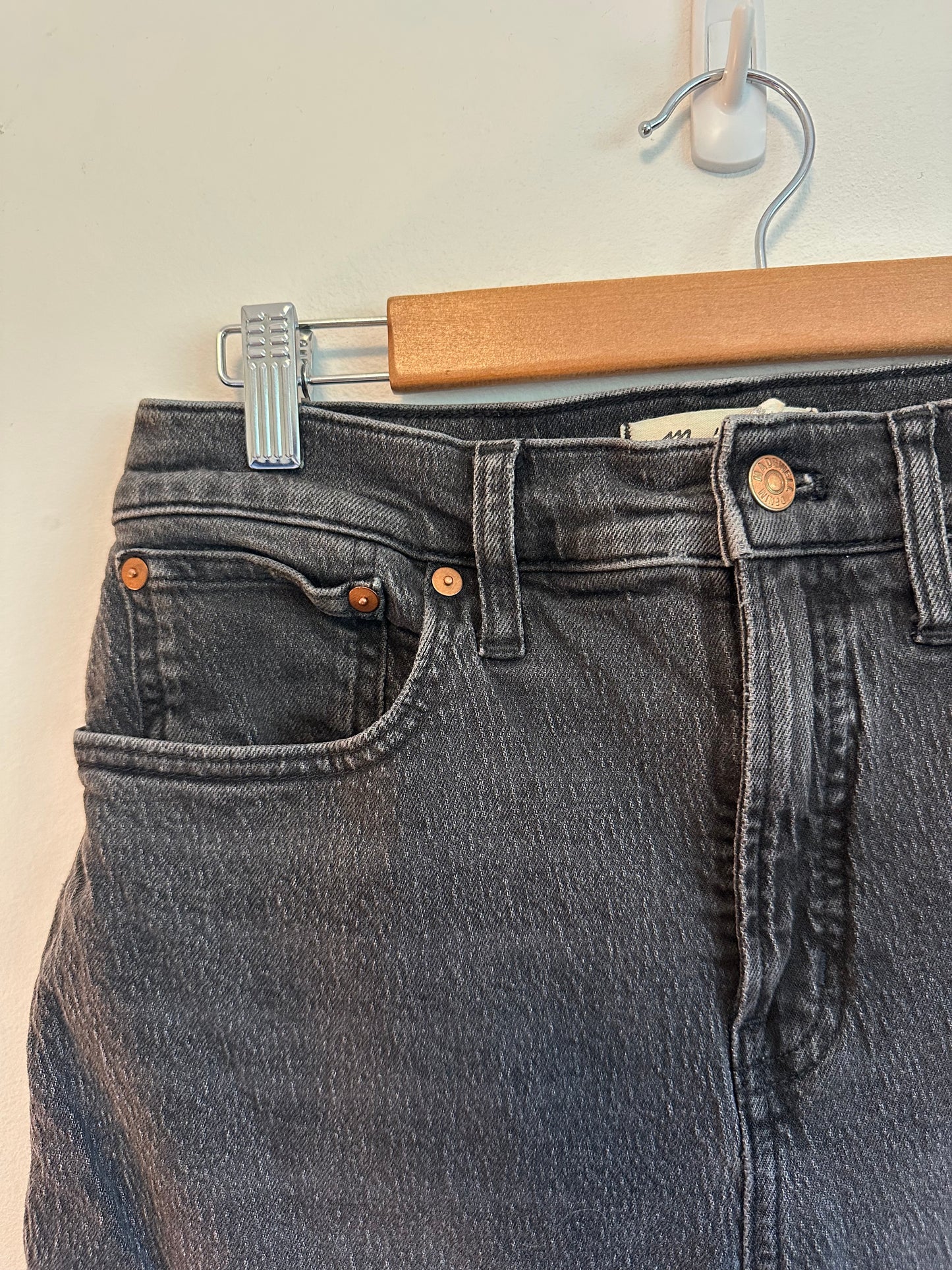 Madewell The Perfect Vintage Wide-Leg Crop Jean in Lunar Wash Black | Size 27