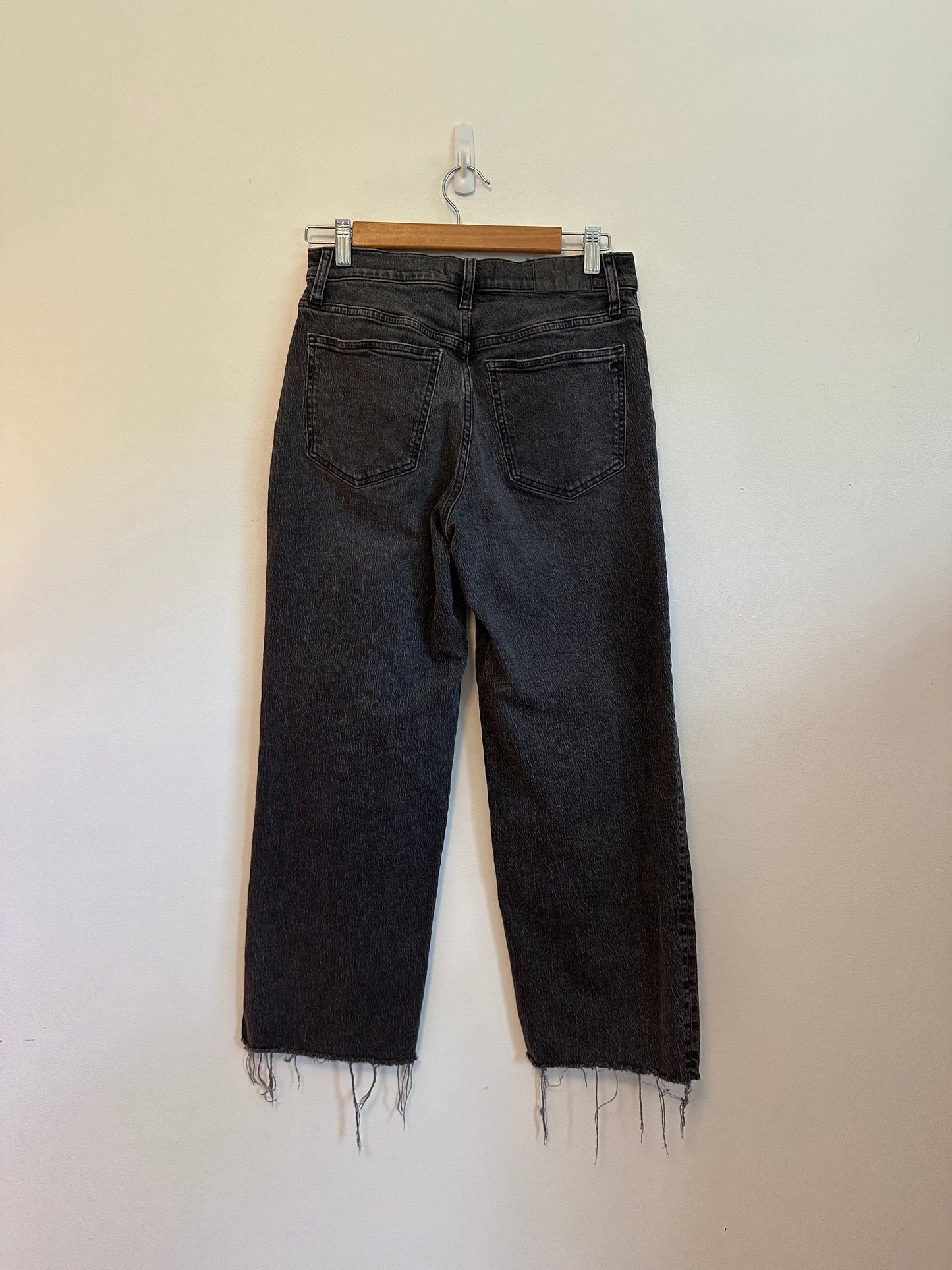 Madewell The Perfect Vintage Wide-Leg Crop Jean in Lunar Wash Black | Size 27