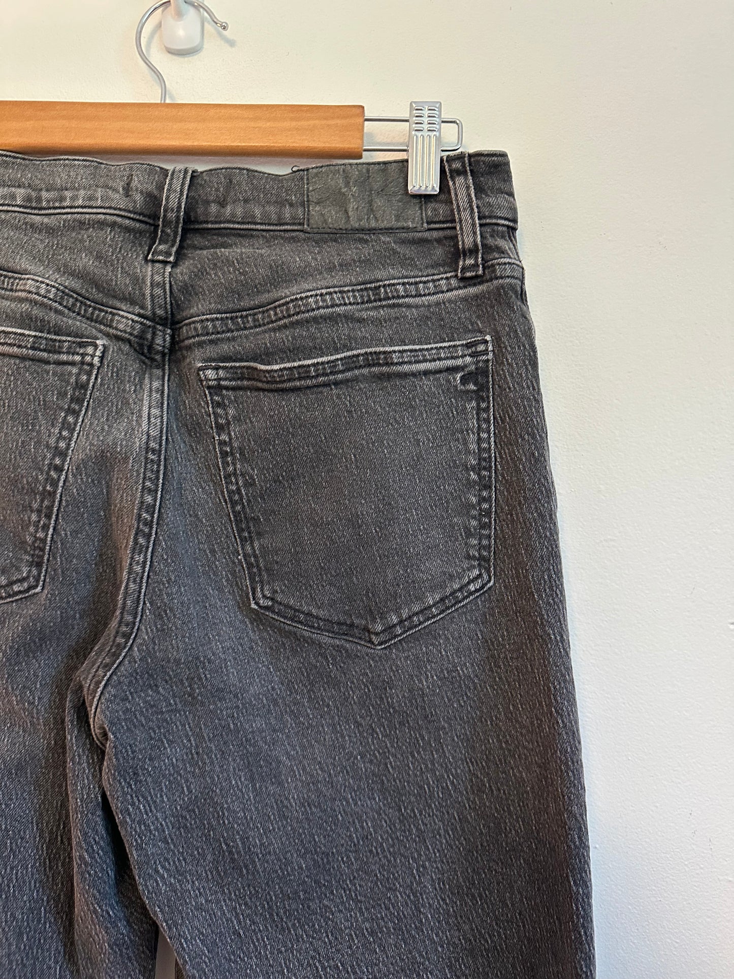 Madewell The Perfect Vintage Wide-Leg Crop Jean in Lunar Wash Black | Size 27