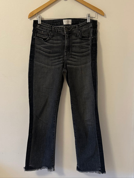 Parker Smith Washed Out Black Side Stripe Cropped Jeans | Size 28