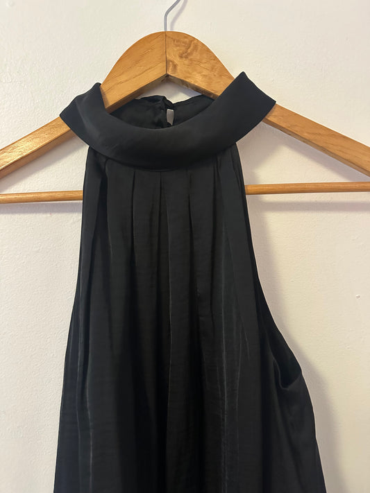 Banana Republic Swing Pleated Halter Tank Top in Black | Size XXS