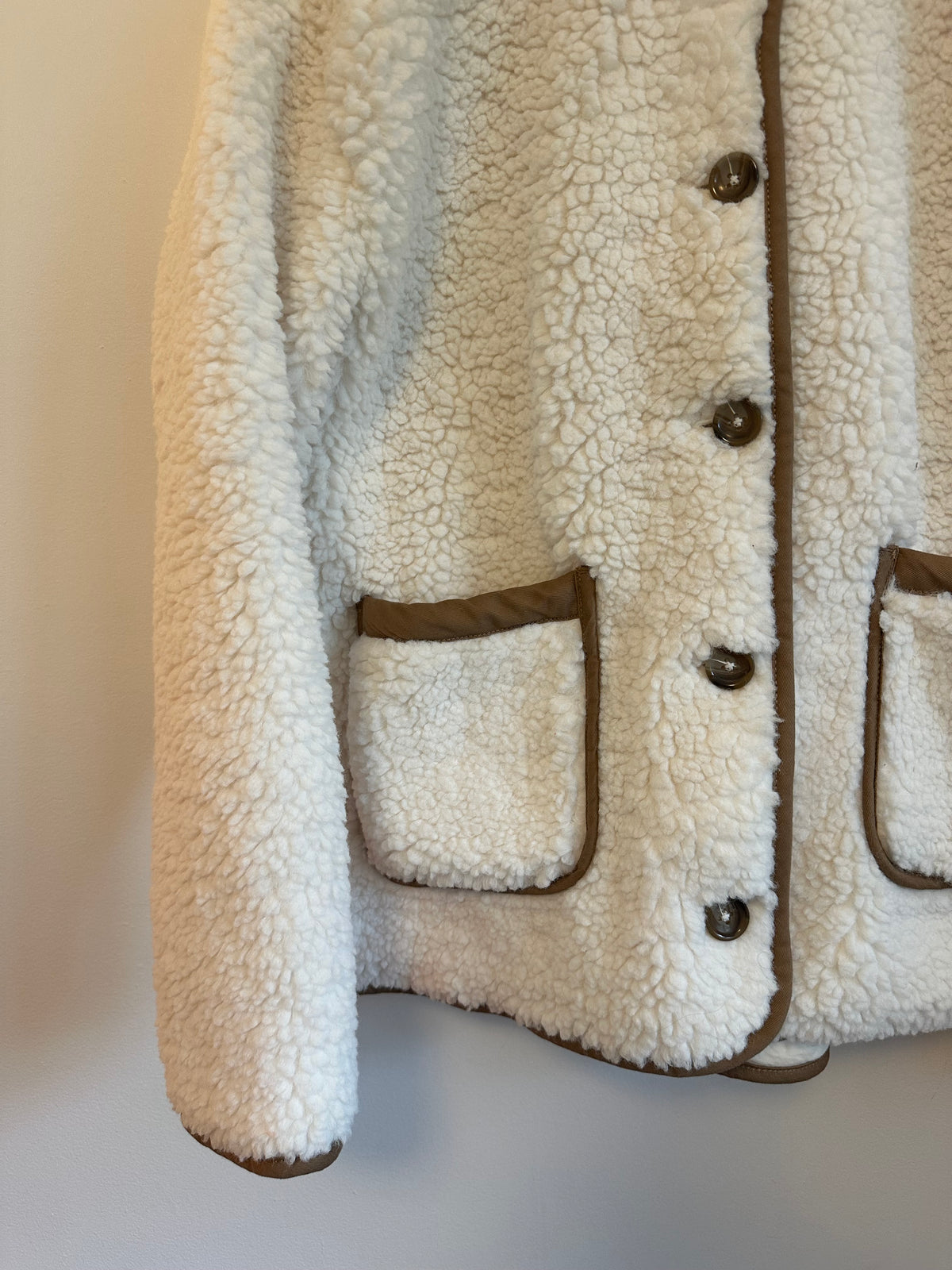 J. Crew Sherpa Lady Fleece Jacket in Ivory | Size Small