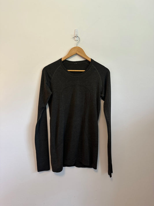 Lululemon Swiftly Tech Long Sleeve Shirt in Charcoal Green Heather | Size 8