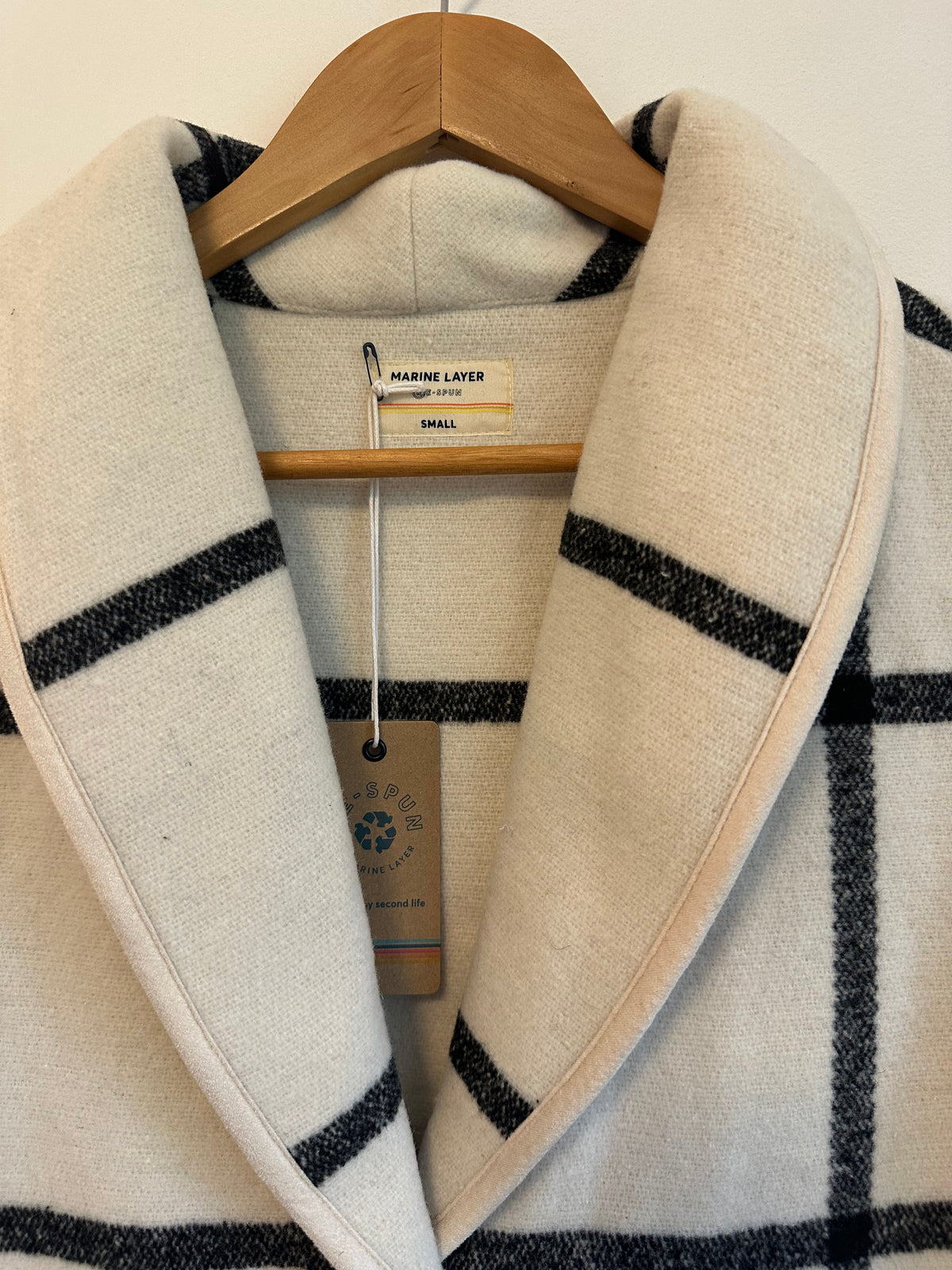 NWT Marine Layer Liverpool Oversized Plaid Shawl Collar Coat | Size Small