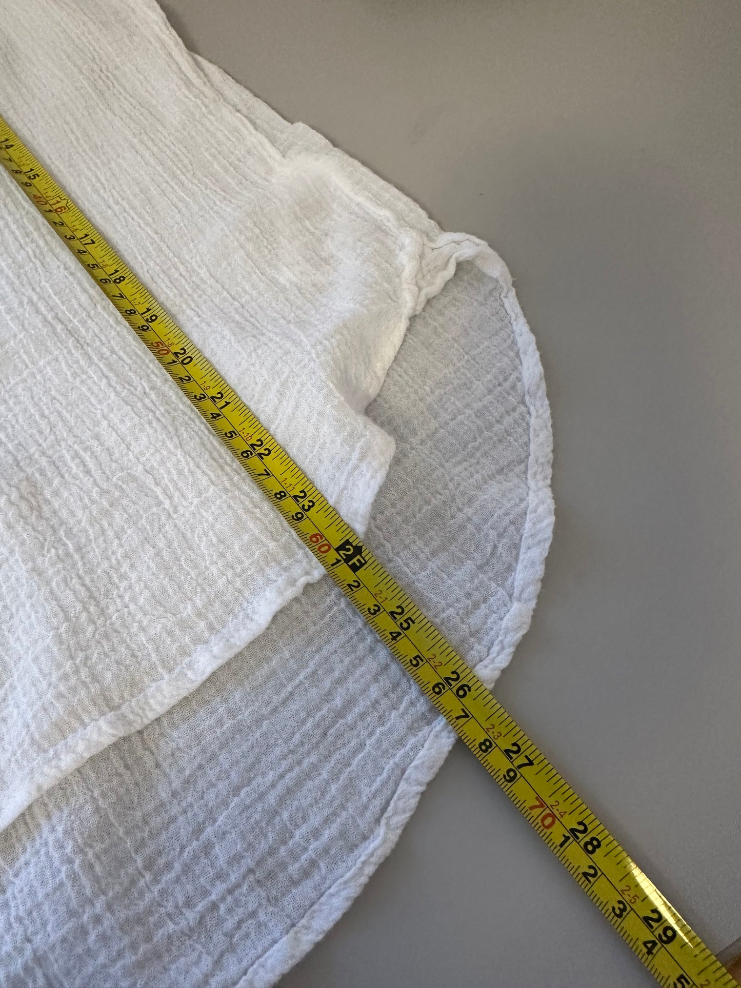 C&C California Cotton Gauze Henley Top in White | Size Small