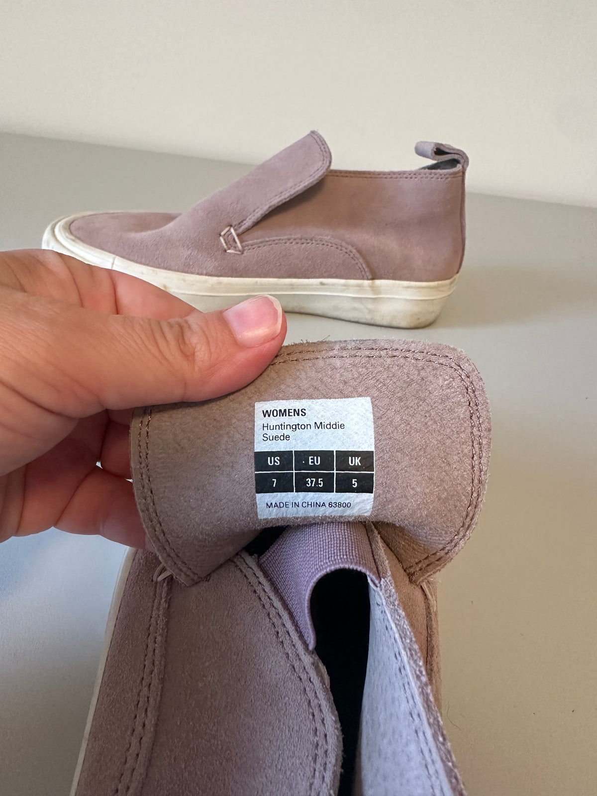 SeaVees Huntington Middie Suede Slip On Sneakers in Mauve Pink | Size 7