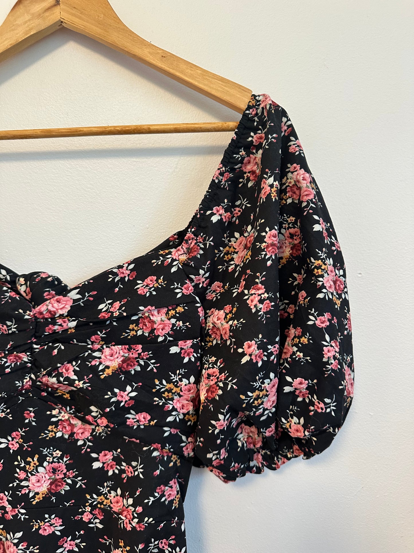 Tuckernuck Hyacinth House Floral Puff Sleeve Tie Back Maxi Dress | Size XS