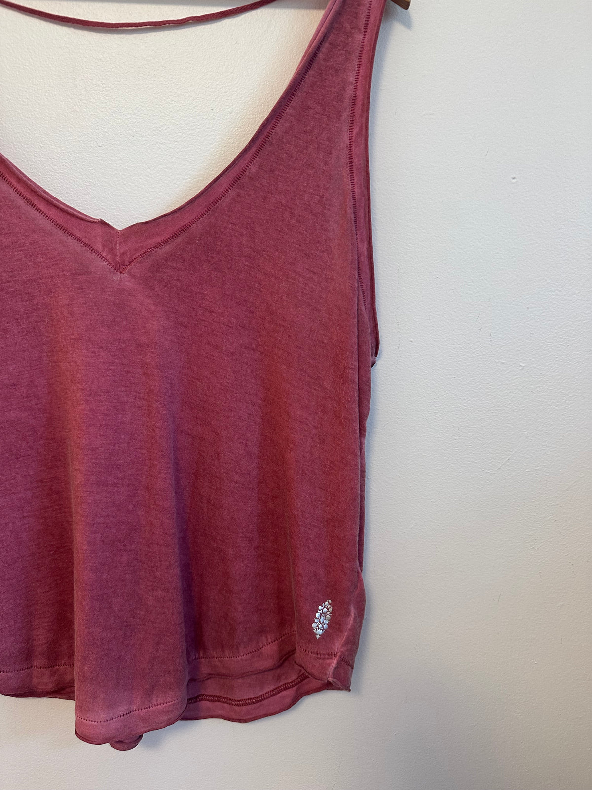 Free People FP Movement V-Neck Relaxed Tank Top in Berry Pink | Size XS