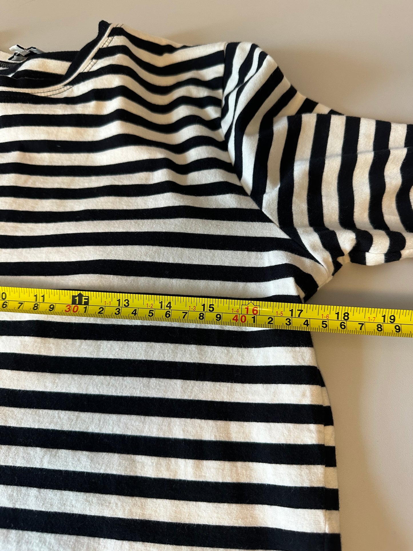 Kule The Modern Striped Long Sleeve T-Shirt in Black and Cream | Size Small