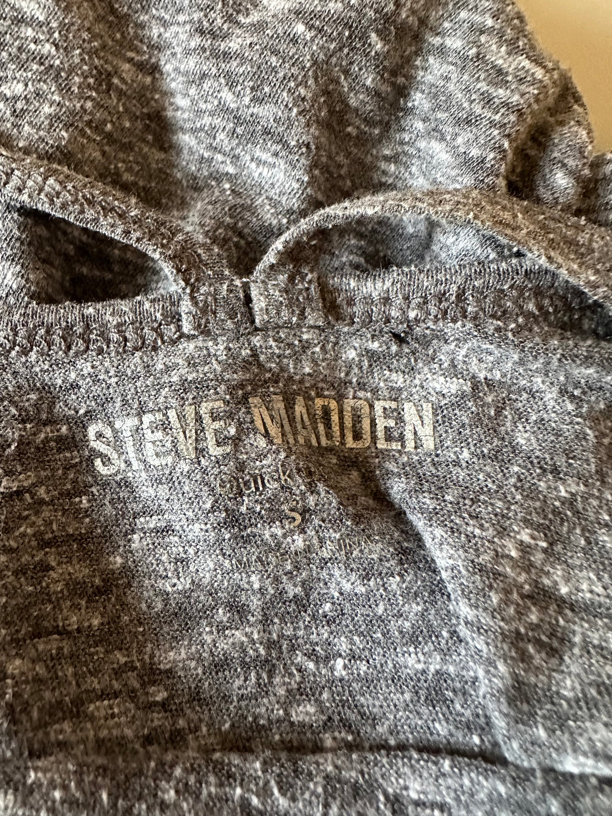 Steve Madden Strappy Back Asymmetrical Tank Top in Charcoal Gray | Size Small
