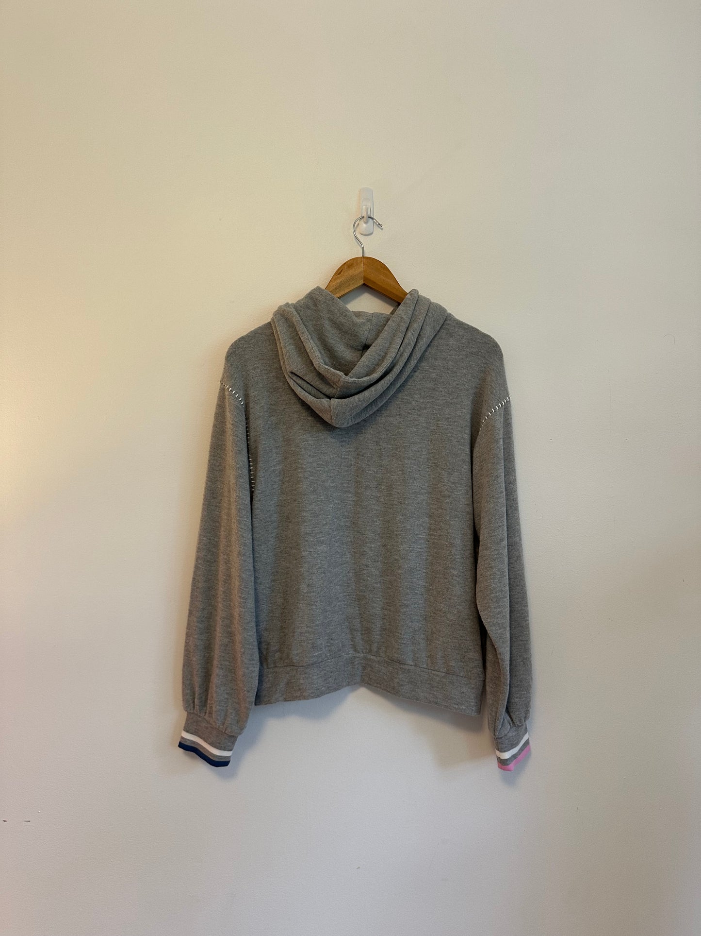 NWT PJ Salvage Heather Grey Blanket Stitch Hoodie | Size Medium