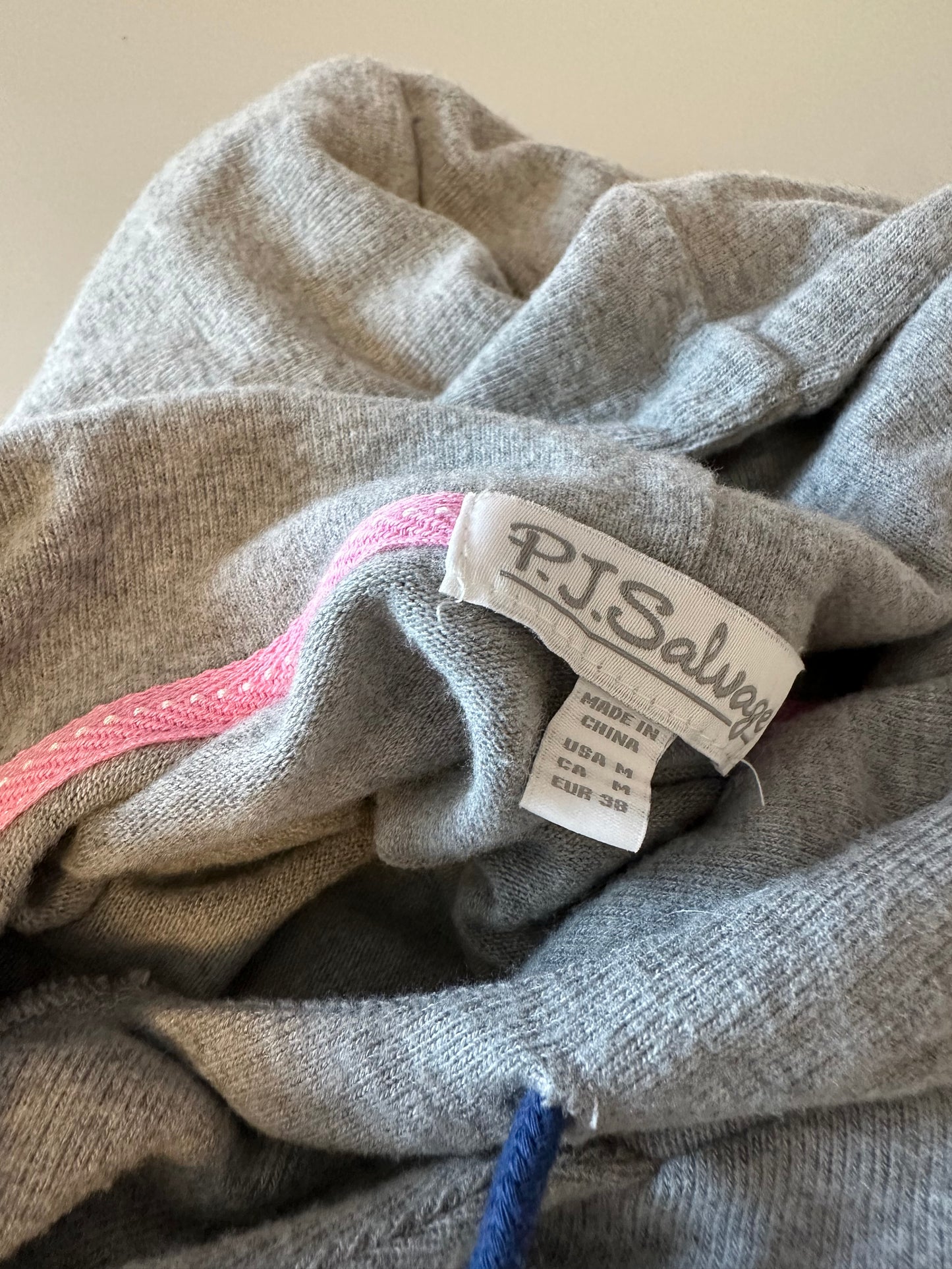 NWT PJ Salvage Heather Grey Blanket Stitch Hoodie | Size Medium