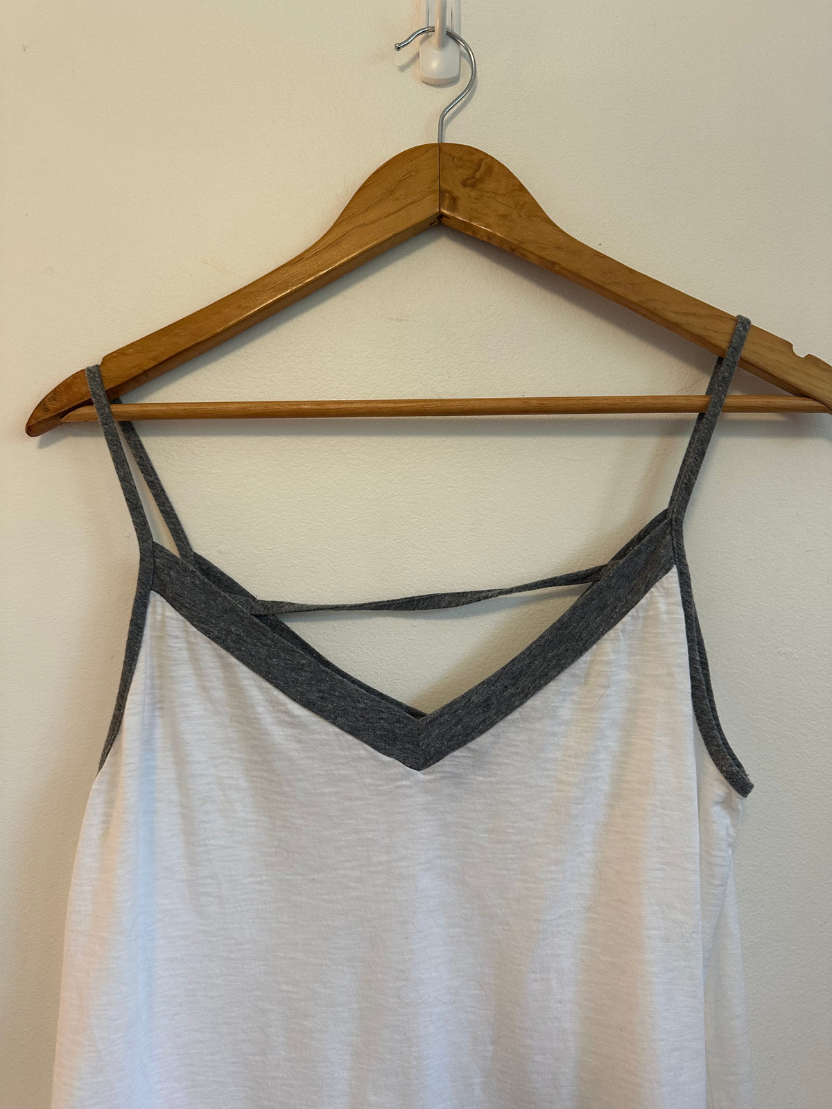 Michael Stars Supima Cotton Slub Knit V-Neck Cami Tank Top in White | OS
