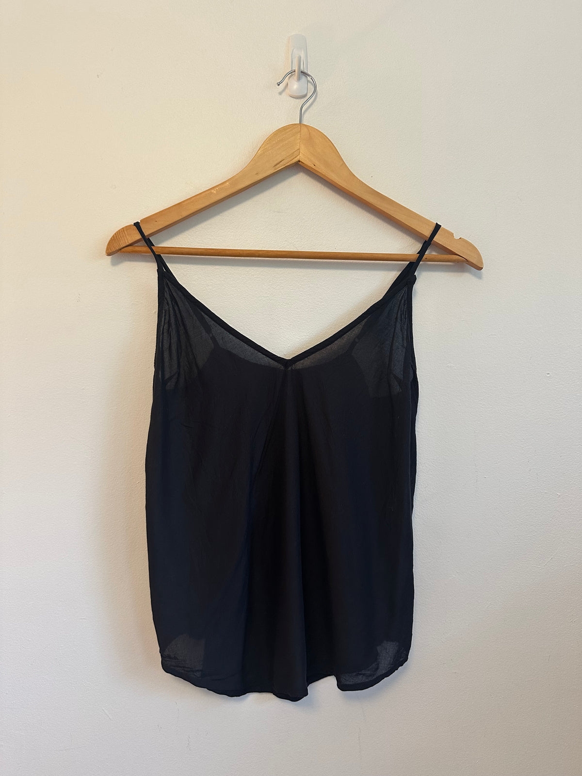 Eileen Fisher Black Silk V-Neck Camisole | Size XS