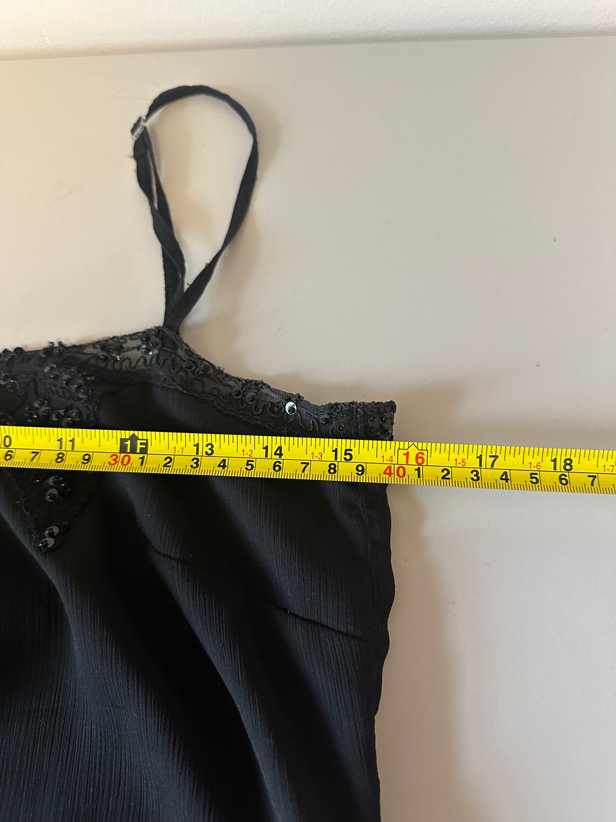 Mexx Black Sequin and Lace Trim Camisole | Size 6