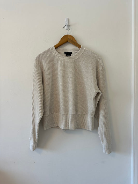 prAna Escambia Organic Cotton Ribbed Velour Shirt in Au Lait Heather | Small