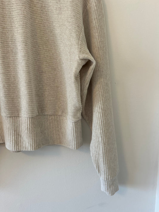 prAna Escambia Organic Cotton Ribbed Velour Shirt in Au Lait Heather | Small