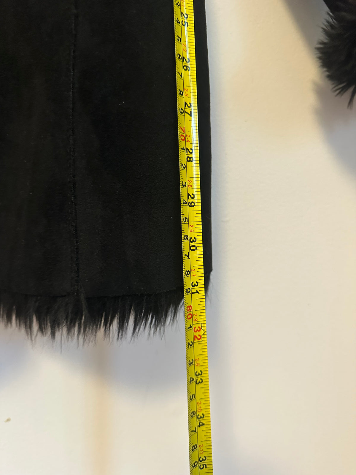 Ann Taylor Black Faux Suede Faux Fur Collar Trim Jacket | Size Small