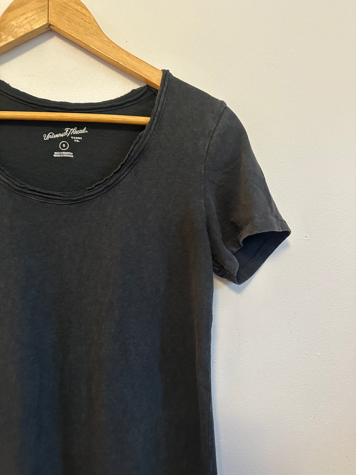Universal Thread Washed Black Cotton Short Sleeve T-Shirt Dress | Size Small