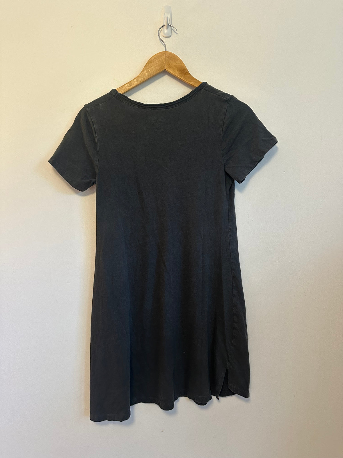 Universal Thread Washed Black Cotton Short Sleeve T-Shirt Dress | Size Small