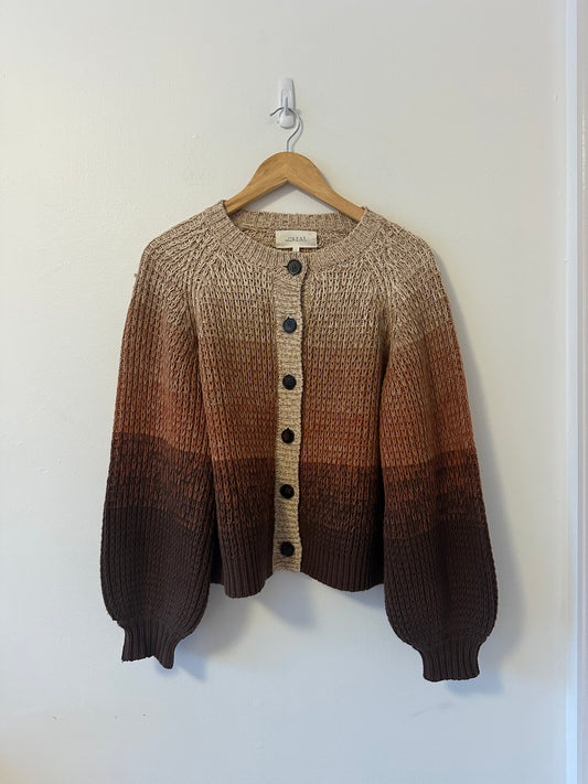 THE GREAT. The Dusk Cardigan in Marled Sunset | Size 0 / XS