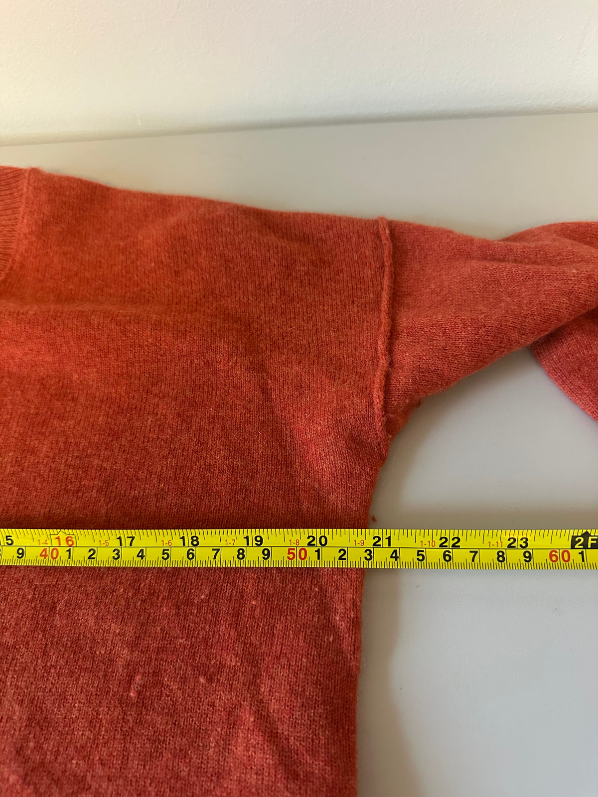 Tahari Pure Luxe 100% Cashmere Burnt Orange Crewneck Sweater | Size XS